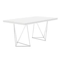 pop up home - table rectangulaire trestle en plastique, panneaux alvéolaires couleur métal 180 x 90 72 cm made in design
