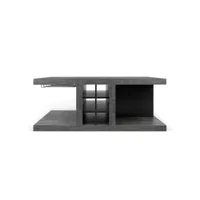 pop up home - table basse chicago - gris - 78.94 x 78.94 x 45 cm - bois, panneau de fibres à haute densité