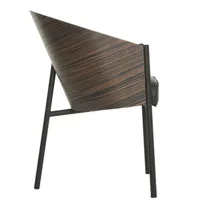 driade - fauteuil costes en bois, wengé couleur bois naturel 47.5 x 58 90 cm designer philippe starck made in design