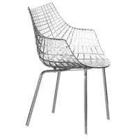 driade - fauteuil meridiana en plastique, acier chromé couleur transparent 57.5 x 60 83.5 cm designer christophe pillet made in design