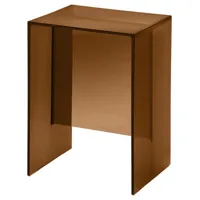 kartell - table d'appoint laufen en plastique, pmma couleur marron 33 x 66.04 47 cm designer ludovica & roberto  palomba made in design