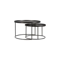 ethnicraft - tables gigognes table basse en bois, contreplaqué teinté couleur noir designer dawn sweitzer made in design