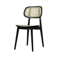 vincent sheppard - chaise titus en bois, cannage de rotin couleur noir made in design