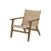 bloomingville - fauteuil mobilier fibre - beige - 76 x 63 x 77 cm - bois, rotin