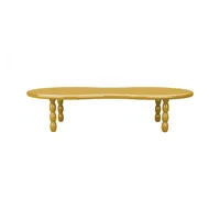popus editions - table basse tables en plastique, fibre de verre laquée couleur jaune 160 x 65 34 cm designer fanny gicquel made in design