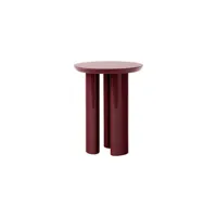 &tradition - table d'appoint tung en bois, mdf laqué couleur rouge 38 x 48 cm designer john astbury made in design