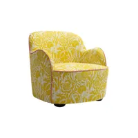 popus editions - fauteuil rembourré celeste en tissu, hêtre massif couleur jaune 74 x cm designer fanny gicquel made in design