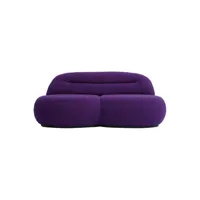 popus editions - canapé 2 places rima en tissu, hêtre massif couleur violet 160 x 90 68 cm designer fanny gicquel made in design