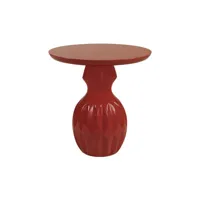 popus editions - table d'appoint tables en plastique, fibre de verre laquée couleur rouge 52 x 50 cm designer fanny gicquel made in design