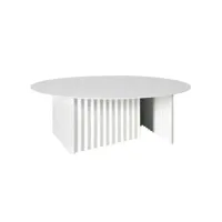 rs barcelona - table basse plec en métal, acier couleur blanc 90 x 32 cm designer antoni palleja office made in design