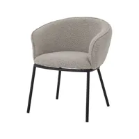 bloomingville - fauteuil rembourré fauteuil rembourré - gris - 60 x 63 x 76 cm - tissu, fer
