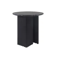 rs barcelona - table basse plec en pierre, marbre couleur noir 50 x cm designer antoni palleja office made in design