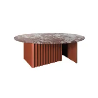 rs barcelona - table basse plec - rouge - 90 x 90 x 32 cm - designer antoni palleja office - pierre, marbre