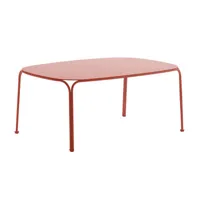 kartell - table basse hiray en métal, acier galvanisé peint couleur rouge 90 x 59 38 cm designer ludovica & roberto  palomba made in design