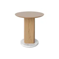 bolia - table d'appoint root en pierre, chêne massif couleur bois naturel 42 x 44 cm designer pavel  vetrov made in design