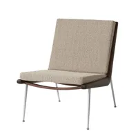&tradition - fauteuil lounge boomerang en tissu, mousse hr couleur beige 69 x 80 cm designer orla mølgaard-nielsen made in design