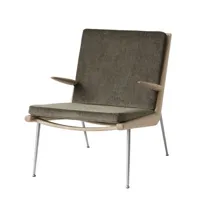 &tradition - fauteuil lounge boomerang - vert - 69 x 69 x 80 cm - designer orla mølgaard-nielsen - tissu, mousse hr