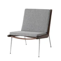 &tradition - fauteuil lounge boomerang en tissu, mousse hr couleur gris 69 x 80 cm designer orla mølgaard-nielsen made in design