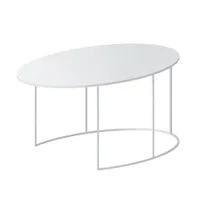 zeus - table basse tables basses slim irony en métal, acier couleur blanc 120 x 75 46 cm designer maurizio peregalli made in design