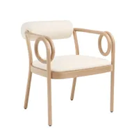wiener gtv design - fauteuil rembourré loop en bois, hêtre cintré couleur bois naturel 65 x 66 73.5 cm designer india mahdavi made in