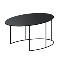 zeus - table basse tables basses slim irony en métal, acier couleur noir 120 x 75 46 cm designer maurizio peregalli made in design