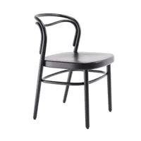 wiener gtv design - chaise beaulieu en bois, hêtre massif cintré couleur noir 50.5 x 55 76.5 cm designer philippe nigro made in