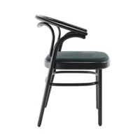 wiener gtv design - fauteuil beaulieu en bois, velours côtelé couleur noir 50.5 x 55 76.5 cm designer philippe nigro made in