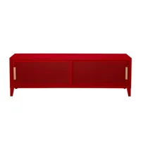 tolix - buffet b perforé en métal, chêne couleur rouge 160 x 40 51 cm designer chantal andriot made in design