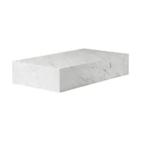 audo copenhagen - table basse plinth en pierre, bois d'acacia couleur blanc 137 x 76 28 cm designer norm architects made in design