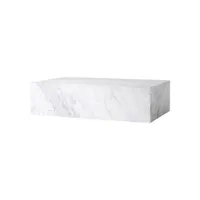 audo copenhagen - table basse plinth en pierre, bois d'acacia couleur blanc 100 x 60 27 cm designer norm architects made in design