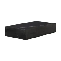audo copenhagen - table basse plinth en pierre, bois d'acacia couleur noir 137 x 76 28 cm designer norm architects made in design
