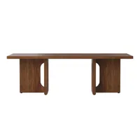 audo copenhagen - table basse androgyne en bois, mdf plaqué noyer couleur bois naturel 120 x 45 37.8 cm designer danielle siggerud made in design