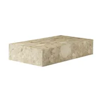 audo copenhagen - table basse plinth en pierre, pierre kunis breccia couleur beige 137 x 76 28 cm designer norm architects made in design