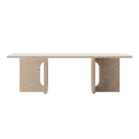 audo copenhagen - table basse androgyne en pierre, pierre kunis breccia couleur beige 120 x 45 37.8 cm designer danielle siggerud made in design