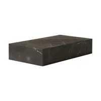 audo copenhagen - table basse plinth en pierre, bois d'acacia couleur gris 137 x 76 28 cm designer norm architects made in design