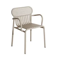 petite friture - fauteuil bridge empilable week-end - beige - 57 x 50 x 77 cm - designer studio brichetziegler - métal, aluminium thermolaqué époxy
