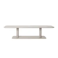 vincent sheppard - table basse kodo en céramique, aluminium thermolaqué couleur blanc 129 x 45 31 cm designer studio segers made in design