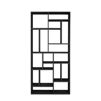 ethnicraft - bibliothèque m en bois, chêne massif teinté couleur noir 104 x 30 219 cm made in design
