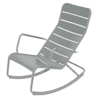 fermob - rocking chair luxembourg en métal, aluminium laqué couleur gris 69.5 x 94 92 cm designer frédéric sofia made in design