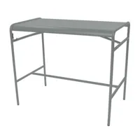 fermob - table haute luxembourg en métal, aluminium couleur gris 126 x 73 104 cm designer frédéric sofia made in design