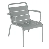 fermob - fauteuil lounge luxembourg en métal, aluminium couleur gris 71 x 72.8 73.9 cm designer frédéric sofia made in design