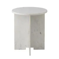 bloomingville - table d'appoint jasmia en pierre, marbre couleur blanc 46 x 53 cm made in design