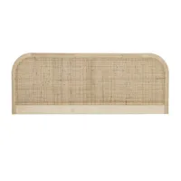 bloomingville - tête de lit lit en bois, cannage rotin couleur bois naturel 180 x 70 3 cm made in design