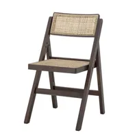 bloomingville - chaise pliante loupe - bois naturel - 49 x 10 x 80 cm - bois, bois d'hévéa teinté