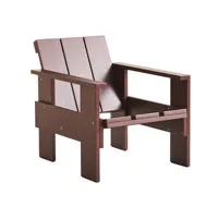 hay - fauteuil lounge crate en bois, pin massif couleur rouge 58 x 77 64.5 cm designer gerrit rietveld made in design