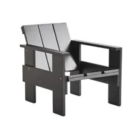 hay - fauteuil lounge crate en bois, pin massif couleur noir 58 x 77 64.5 cm designer gerrit rietveld made in design
