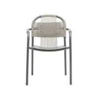vincent sheppard - fauteuil de repas cleo en plastique, corde polypropylène couleur gris 59 x 63 86 cm made in design