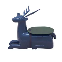 moustache - table basse lanna en céramique, céramique émaillée couleur bleu 105 x 56 81.5 cm designer made in design