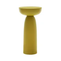 mogg - table d'appoint olo en bois, bois massif laqué couleur jaune 30 x 61 cm designer antonio facco made in design