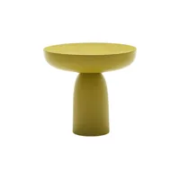 mogg - table d'appoint olo en bois, bois massif laqué couleur jaune 50 x 47 cm designer antonio facco made in design